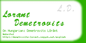 lorant demetrovits business card